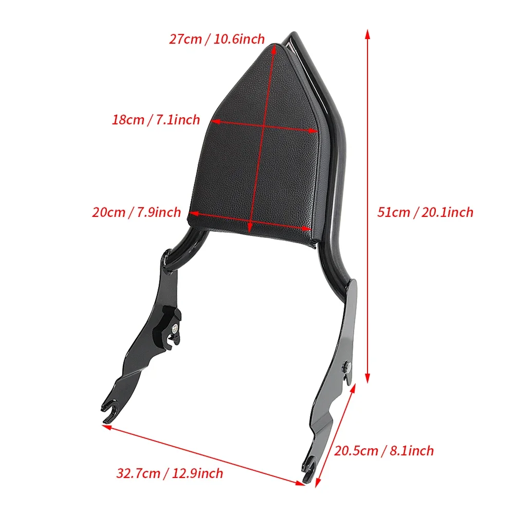 รถจักรยานยนต์พนักพิงที่ถอดออกได้Sissy BarสําหรับHarley Touring Electra Street Glide Road King 2009-2021 10 11 12 13 14 15 16 17 18