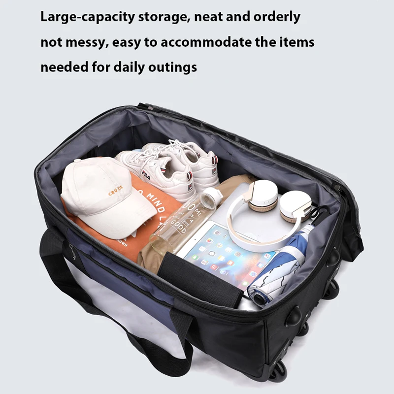 Large-capacity Travel bag Folding Water-repellent Wear-resistant Luggage Expandable Out-boarding Business Backpack With Lever