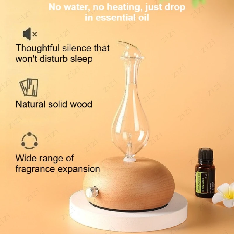 Solid Wood Essential Oil Hotel Home Diffuser Silent Pure Oil Diffuser Waterless Essential Oil Atomizer Diffuser