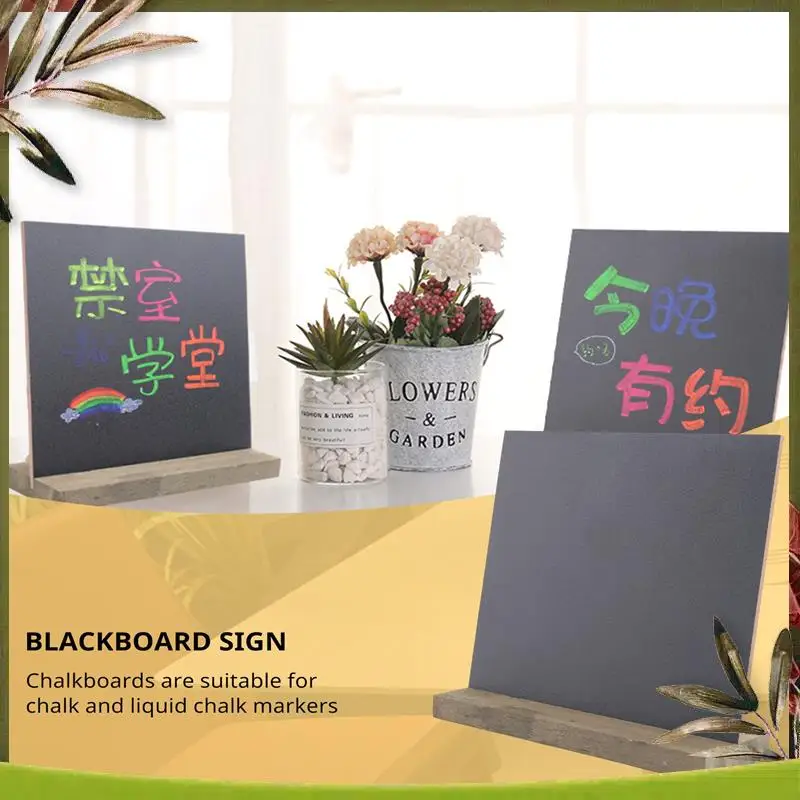 New-6 Pack Rustic Chalk Board Sign With Wood Stand For Wedding Decorations Signs Labels 6X5 Inch Blackboard