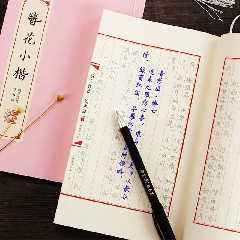 手書きの通常のスクリプト書道、大人のための古代の神秘的なコピーブック、calming Book