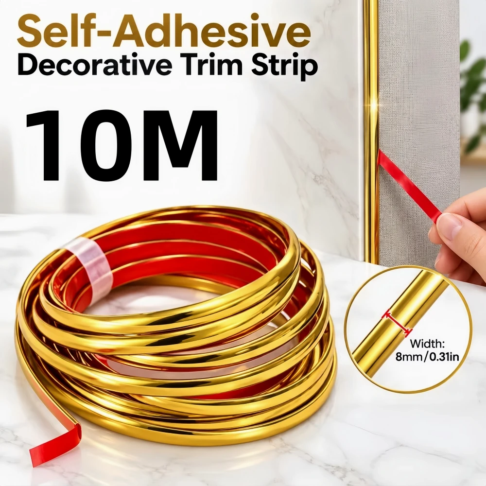 1Roll Wall Decor Line,Self-Adhesive Light Luxury Trim Strip,PVC For Wall Glass Cabinet TV Curtain Wall Etc Line Decor ﻿
