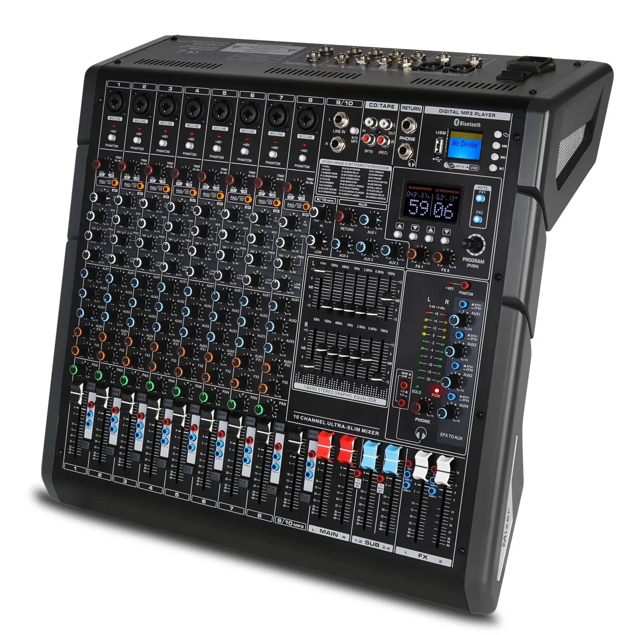 Biner PG10 Professional Built-in 99 Types Of Stereo Reverbs 10 Channels Mixing Console For Outdoor Stage Performance