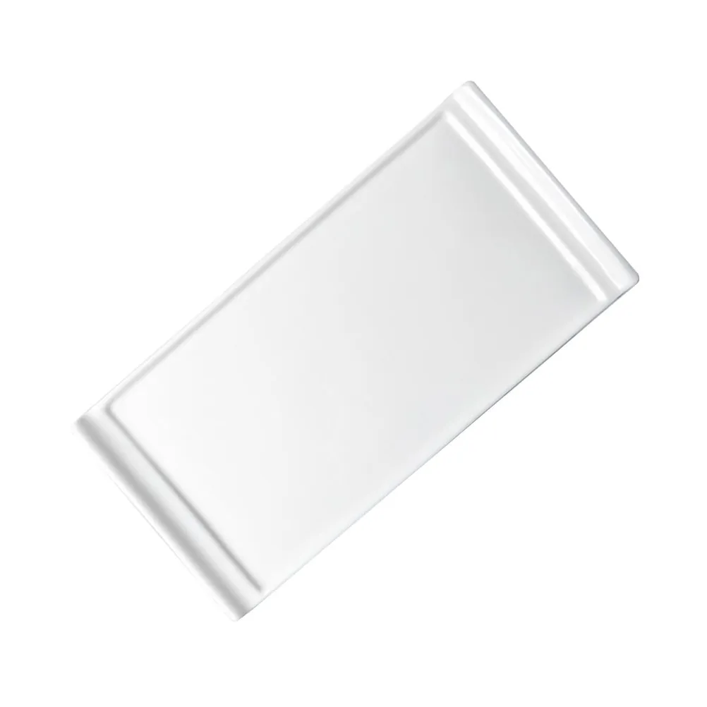 

1 шт. белая керамическая прямоугольная тарелка для еды, сервировочный поднос для суши, западных блюд, закусок, гладкая посуда для ресторана
