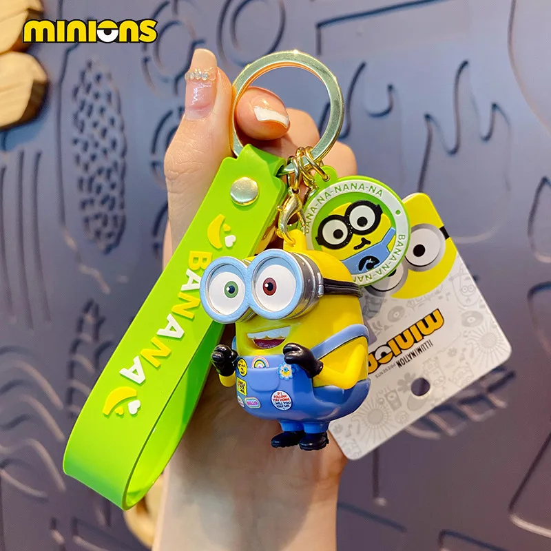 Despicable Me Cartoon Image Little Yellow Person Keychain Pvc Material Kawaii Fashion Exquisite Bag Decoration Pendant Doll Gift