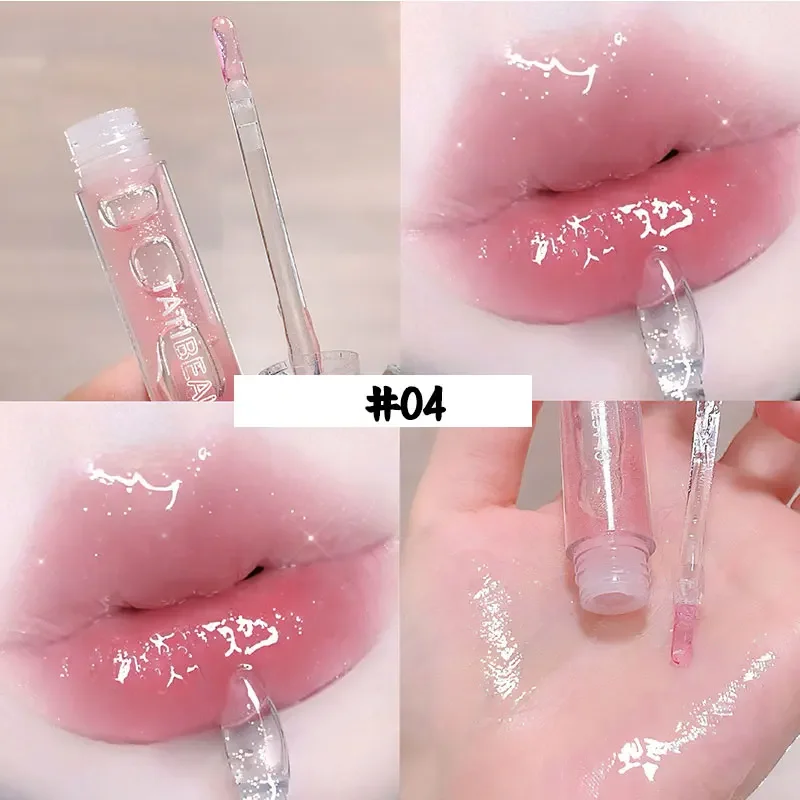 Feuchtigkeit spendender Lip gloss Lippenstift feuchtigkeit spendender Lippen balsam Spiegel Wasser Lippen öl Glanz Glitzer Kristall Lippen Tönung koreanische Make-up Kosmetik