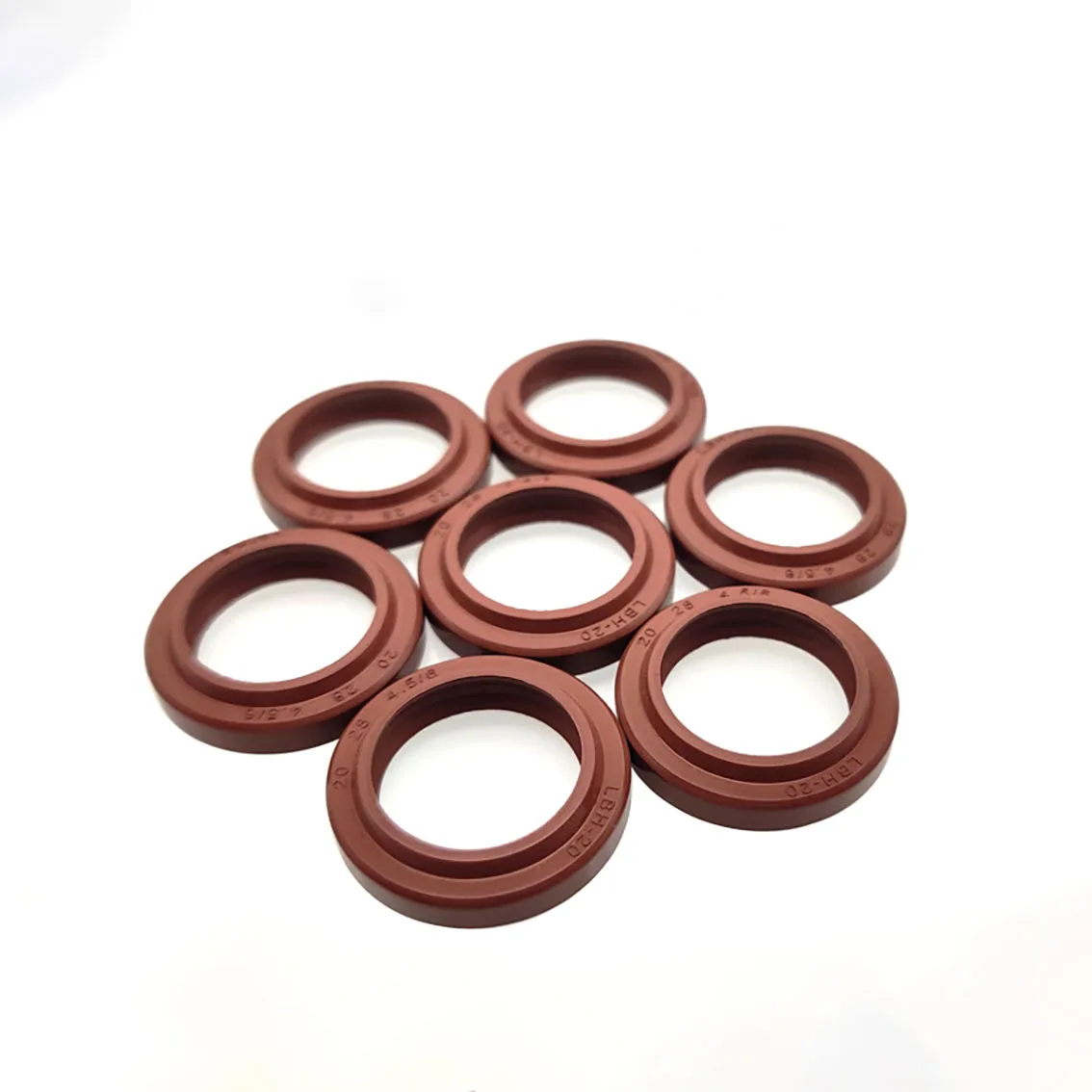 Brown FKM Rubber Dust Ring Hydraulic Cylinder Oil Sealing Ring LBH Type Shaft Sealing Ring Gasket ID 31.5-204mm OD 39.5-218mm