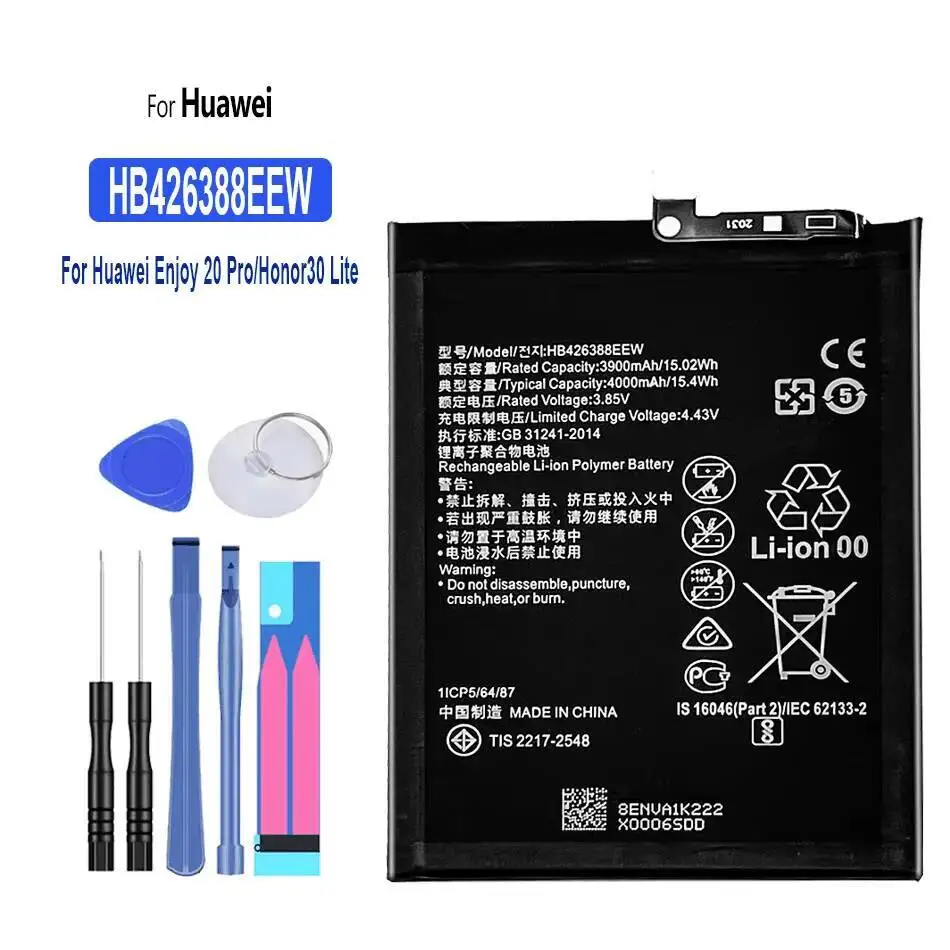 

Mobile Phone Battery HB426388EEW 4000Mah For Huawei Enjoy Z 20 Pro Honor 30 Lite