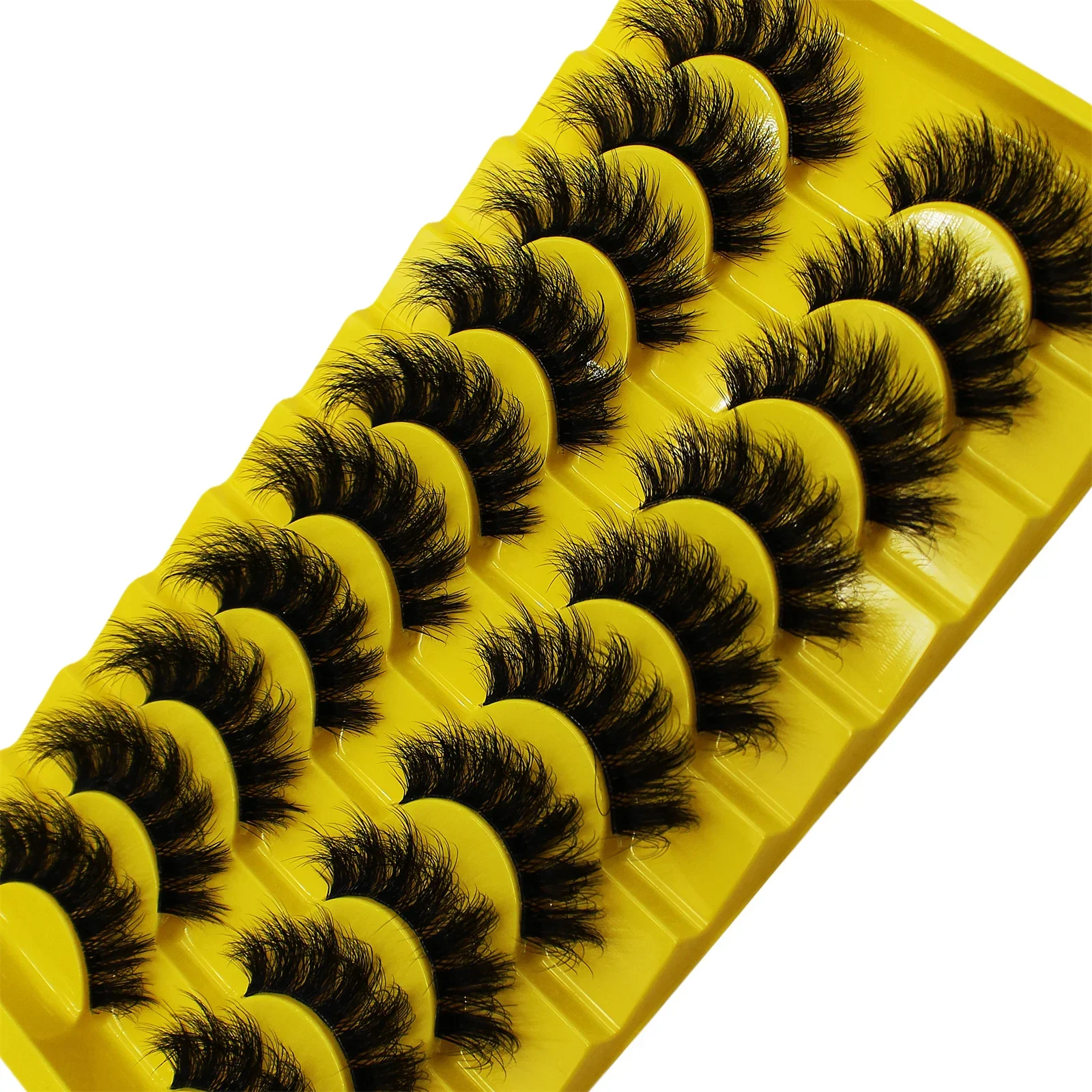 10 Pairs False Fluffy Russian Strip Lashes 3D Fake Lashes Makeup Messy False Eyelashes Fluffy Thick Lashes