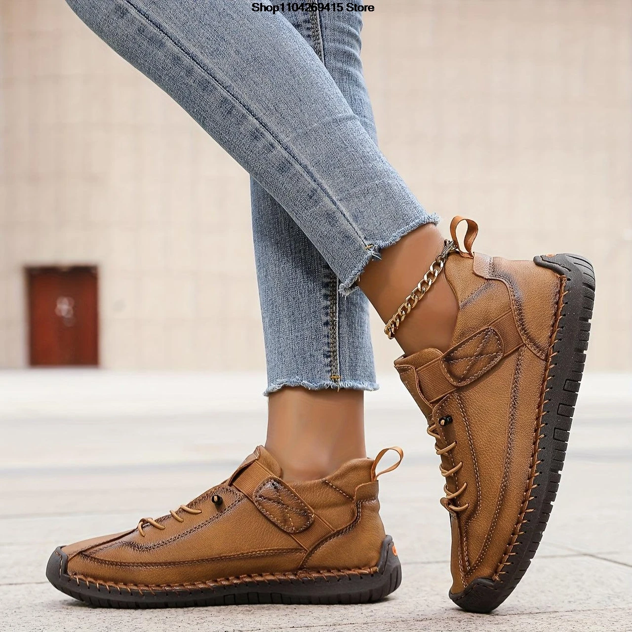 Nuove Scarpe in Pelle Cucite a - Women'S Shoes Hands Free recensione e prezzo