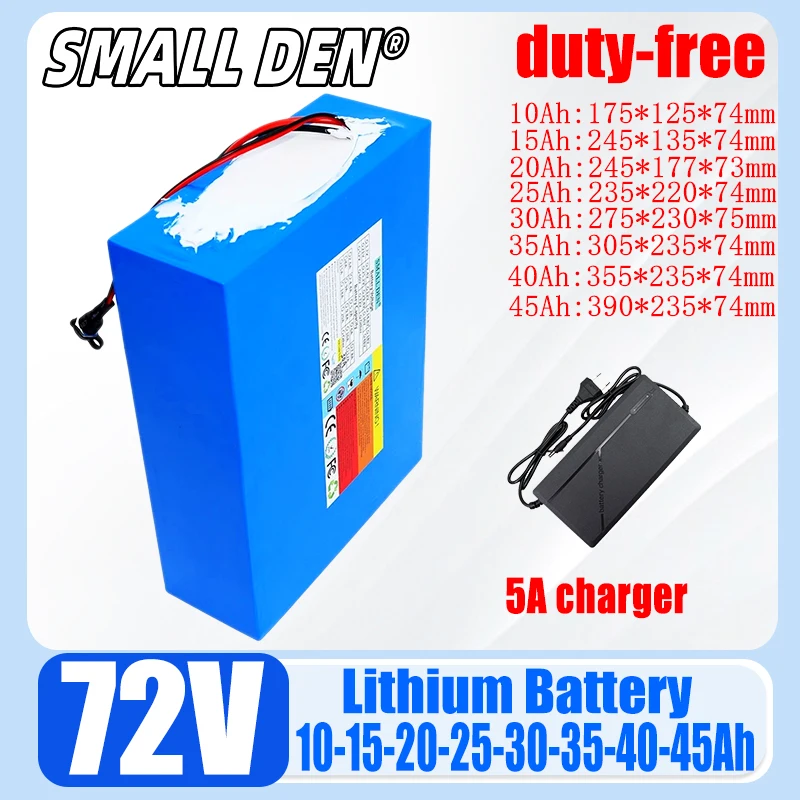 21700 new 72V 45Ah 40Ah 35Ah 30Ah 25Ah 20Ah 15Ah 10Ah lithium battery pack 20S2P-9P 0-3500W high-power 84V battery with BMS