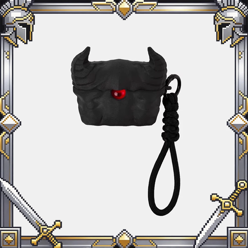

Чехол для наушников XKSU Devil's Eye с геометрическим дизайном для AirPods 4, матовый, с текстурой, защитный чехол для наушников из высокопрочного нейлона, подарок