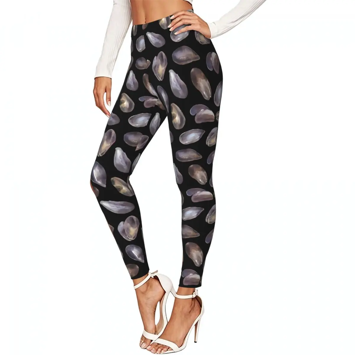 Oyster Shells Women Stretchy Leggings High Elastic Comfortable Fitness Yoga Pants
