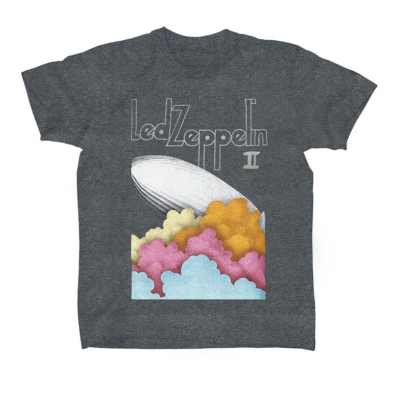 Camisetas raras de estilo europeo-americano Led Zeppelin Punk Rock Band, ropa de calle de estilo americano retro para hombres y mujeres