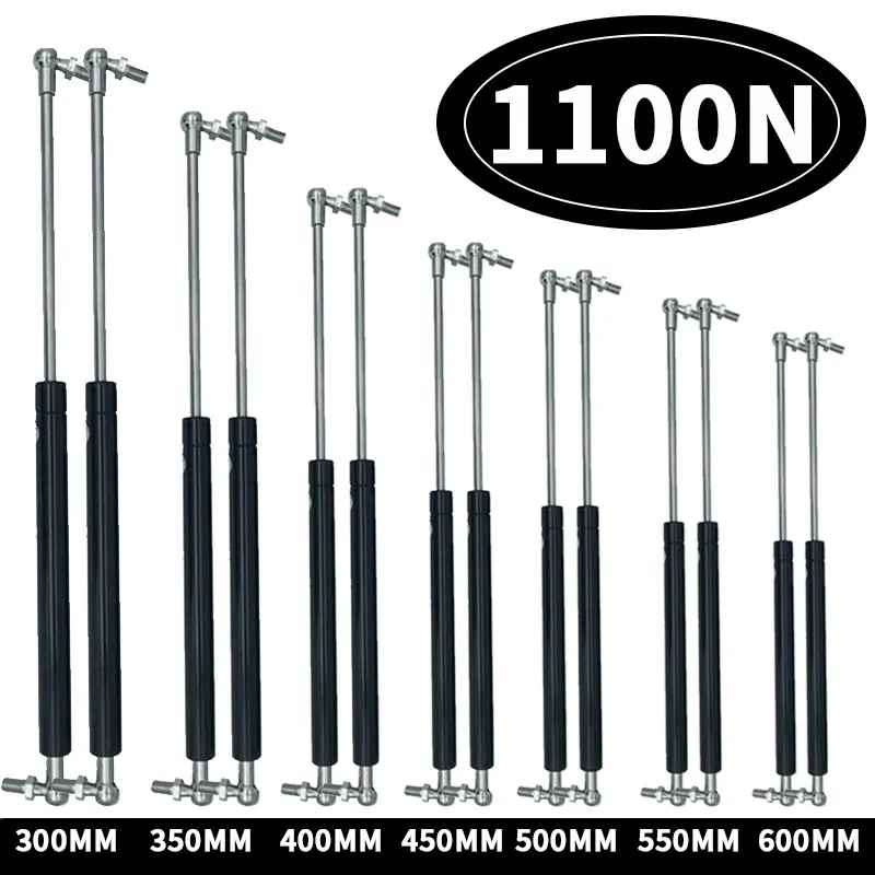 2PCS 1100N 300/350/400/450/500/550/600mm Universal Strut Bars Gas Spring Support Car Caravans Door Windows Hatches Boat Bus