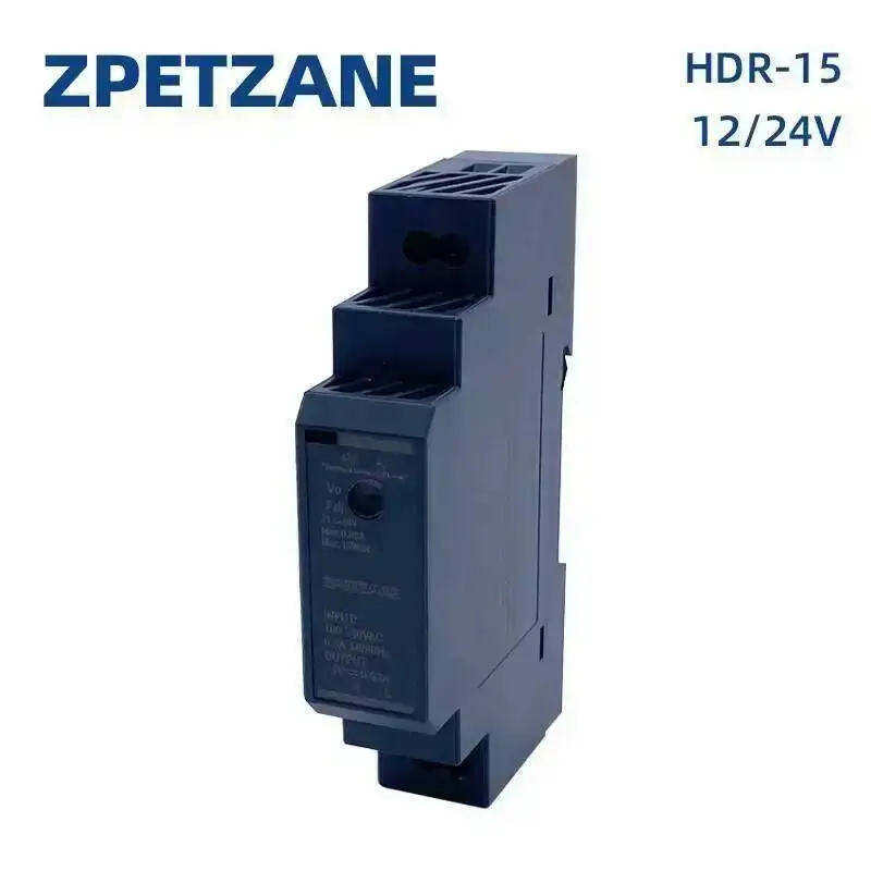 HDR-15W SMPS 110V/220V AC do DC DIN instalacja kolejowa 12V 24V Ultra cienki przełącz zasilanie przemysłowa