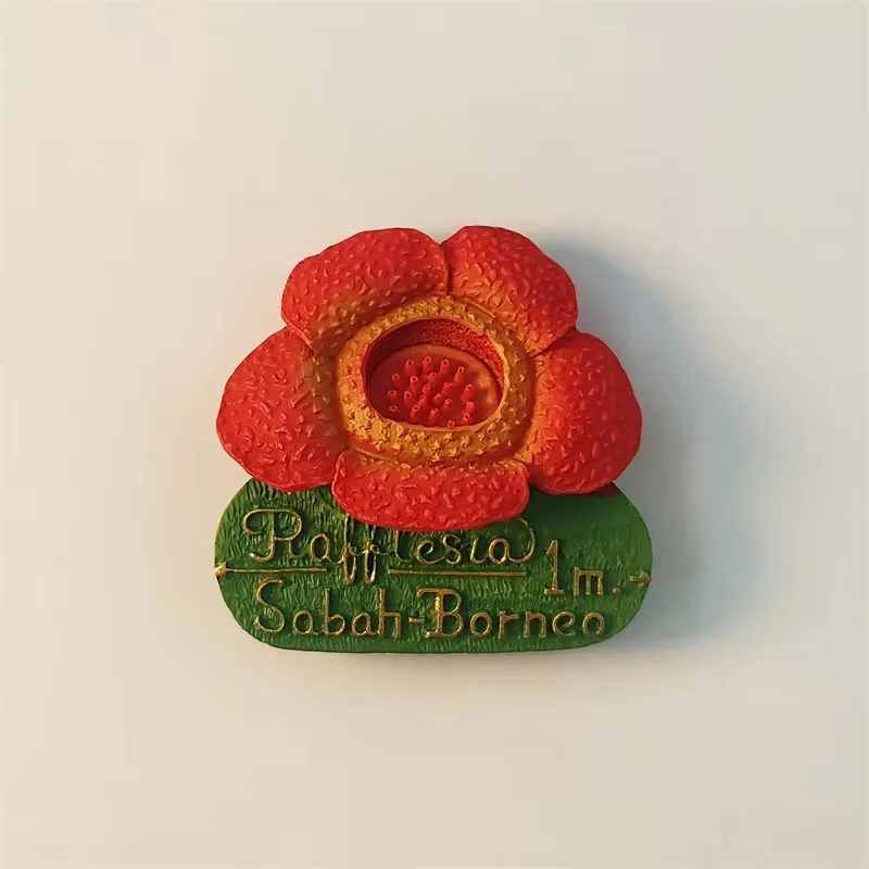 ماليزيا، ساراواك بورنيو، الكركديه، ترافيليسيا، مجسمة ثلاثية الأبعاد، هدايا تذكارية للسياحة، ديكور المنزل، مغناطيس الثلاجة #1