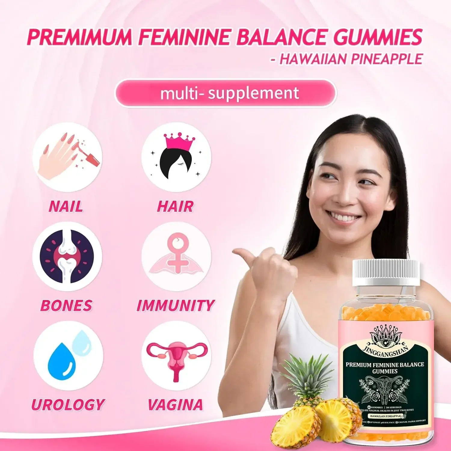 

1 bottle female balance gummies to improve physical fitness enhance metabolic balance nutrition promote digestion