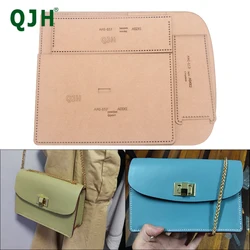 QJH One Shoulder Crossbody Wallet Mobile Phone Bag DIY Handmade Leather Free Cut Acrylic/Kraft Cardboard Template Special Gift