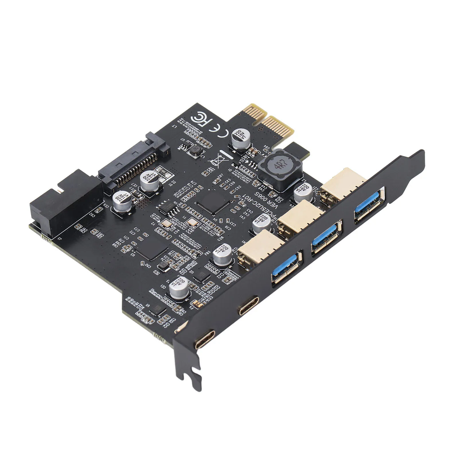 Scheda PCIe a USB 3.2 Gen 1 5Gbps 3 USB Tipo A 2 USB Tipo C Scheda di espansione PCI Express a 5 porte per PC desktop Windows Linux OS X