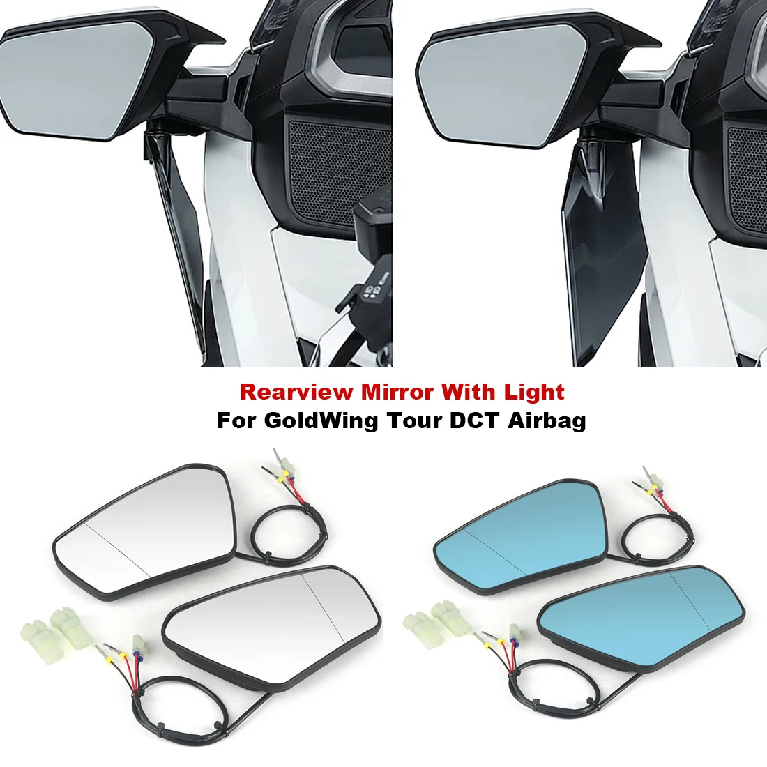 

For Honda Gold Wing Tour DCT Airbag 2018-2025 Motorcycle Extended Convex Mirrors Rearview mirrors Sequential Turn light accesso