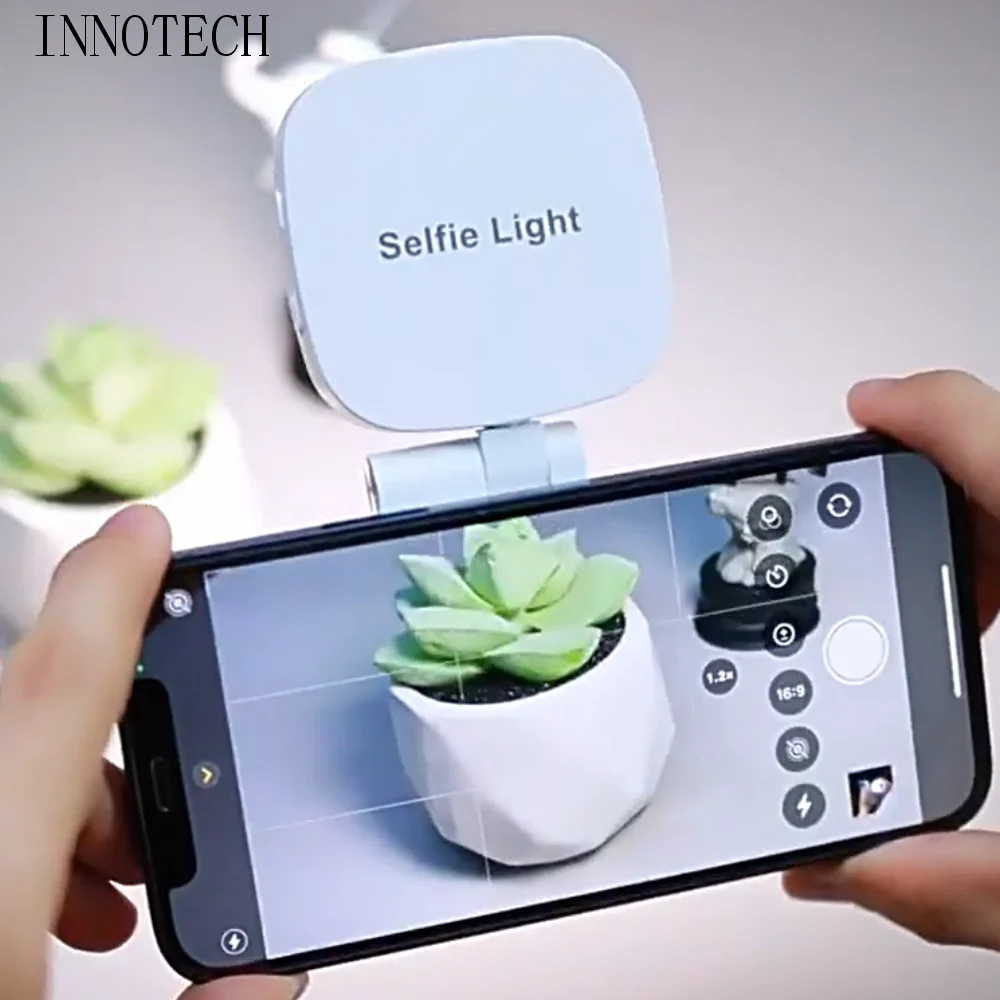 360° Rotation Magnetic Phone Selfie Light with Makeup Mirror 3 Color Mobile Phone Fill Light Retractable Adjustment Detachable