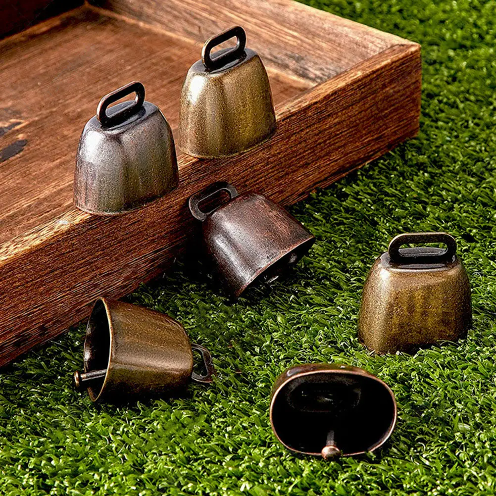 4Pcs Cow Bell Iron Rust-Resistant Loud Noise Maker Cattle Bells Sheep Bells Farm Animal Bell Cowbells for Sporting Events