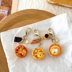 Handmade Puppy Egg Tart Food Toy Phone Charms Chain Corgi Butt Pie Cute Bag Pendant Keychain Strap Cellphone Lanyard