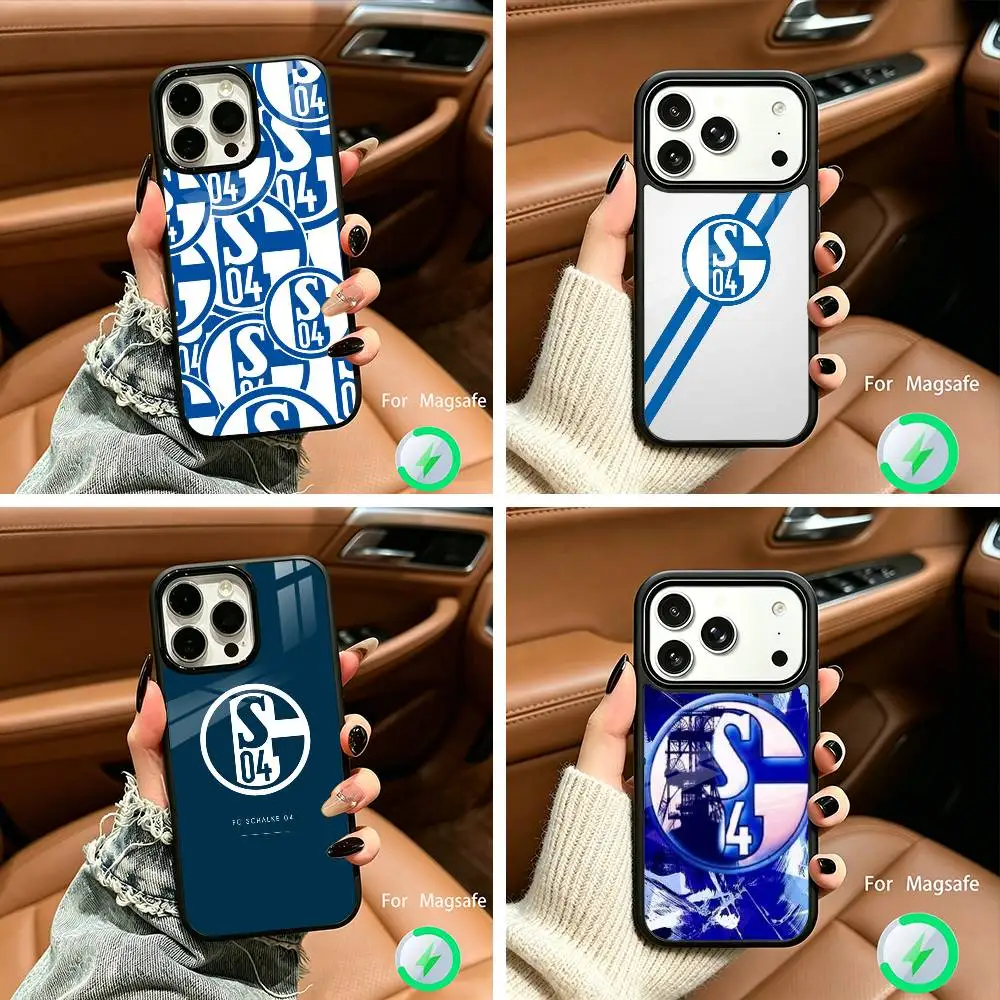 Classic S-Schalke 0 4 P-Pattern Wireless charging phone case compatible with iPhone 17/16/15/14/13/12/11