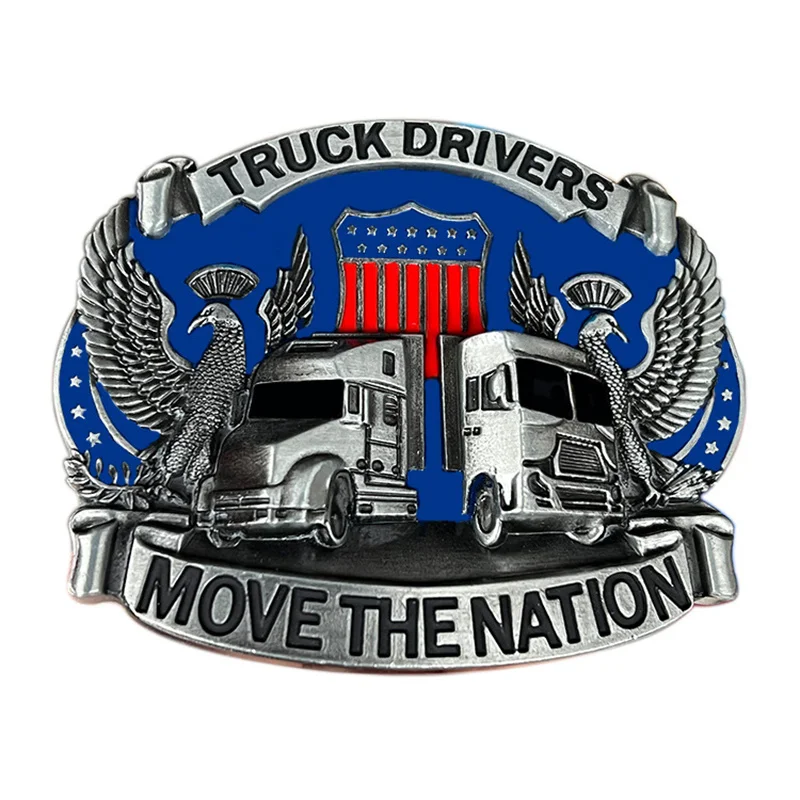 

Zinc alloy eagle truck driver's belt buckle in western style