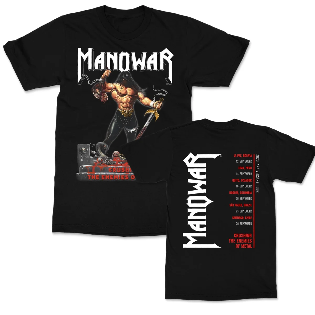 Pop Manowar Grafik-Baumwoll-T-Shirt, Unisex, Sommer, kurzärmelig, modisches Marken-T-Shirt, luxuriöses, lässiges Vintage-T-Shirt – Detail 4