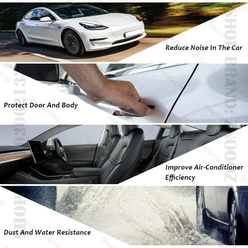 For Ford Explorer Car Door Seal Strip Rubber Double Layer Soundproof Dustproof Waterproof Door Weatherstrip 12PCS Set view 4
