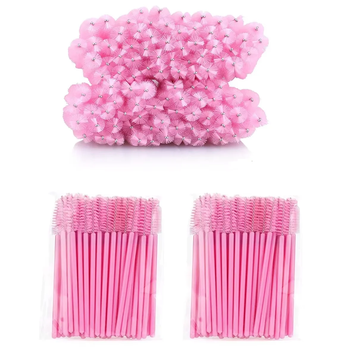 100 pièces cils sourcil brosse Extension brosses Mascara applicateur baguette jetable Micro cils peigne brosse bobines Kit de maquillage cils