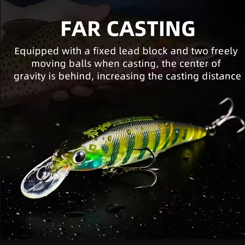 M80 BEARKING-Professional Quality Fishing Lures, Hard Bait, Slim, Wobblers, Minnow, Artificial Tackle, Pro 80mm, 9.9g view 6