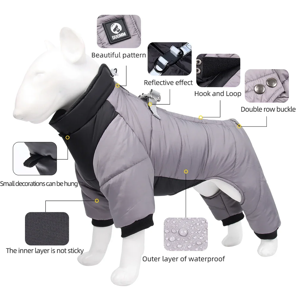 Dog Down Jacket Winter Warm Dog Clothes for Small Dogs Puppy Coat Waterproof Pet Vest French Bulldog Costumes Chihuahua Jumpsuit