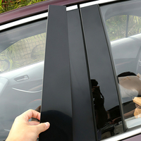Door Pillar Post Side Cover Trim Set of 6 for KIA Forte K3 2019 2023 Glossy Black Scratch Resistant Polycarbonate Material