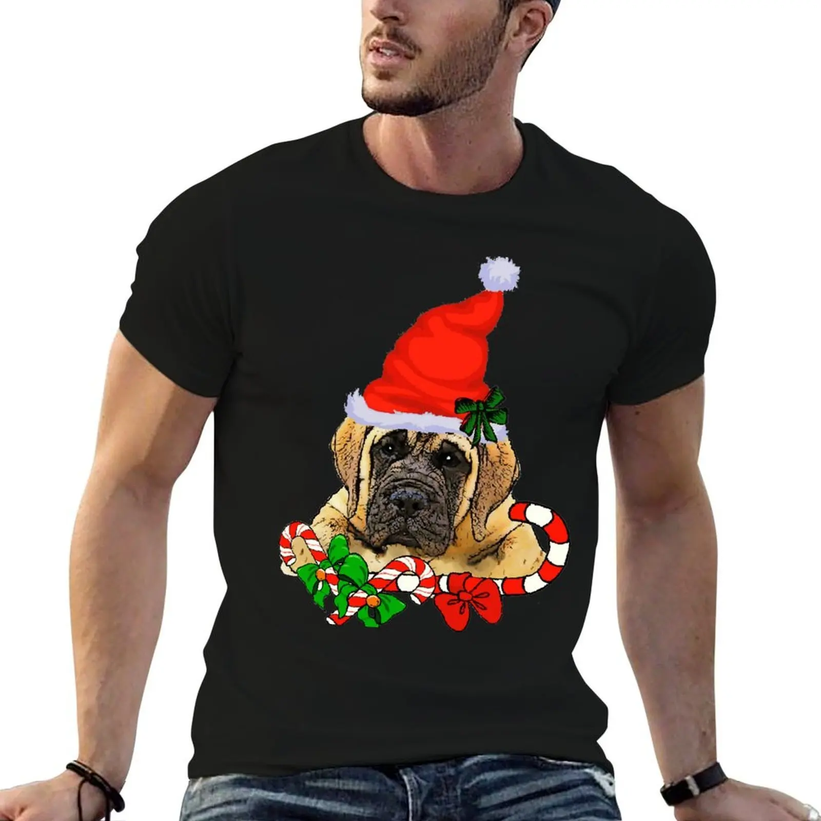

English Mastiff Christmas Gifts T-Shirt t shirts for man pack cotton graphic t shirts for man t shirt personalised T-shirt