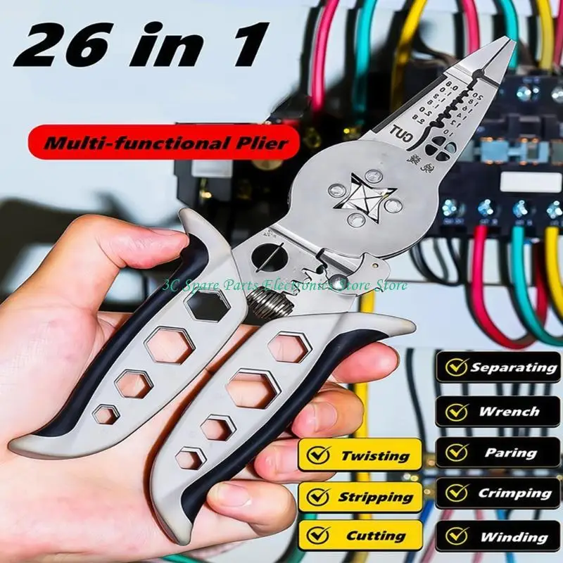 SZ Multipurpose Crimping Tool For Wire Stripping Twisting And Screw Tightening With Ergonomic Handle