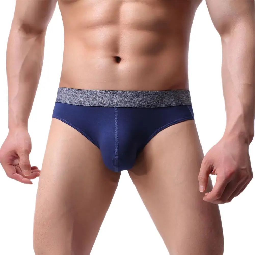 

Everyday Use Breathable Briefs Pouch Underpants Classic Style Color Matching Comfortable Fit Elastic Waistband
