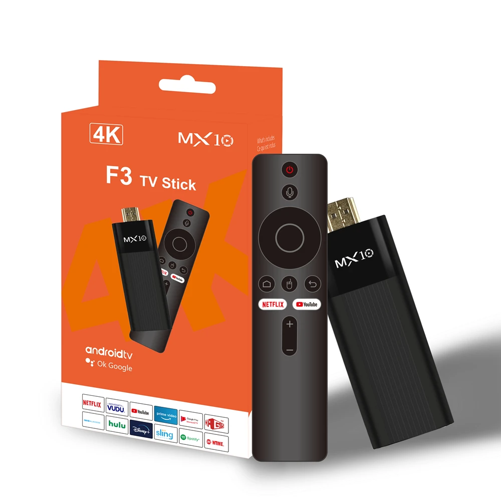 Mini MX10 TV stick 2.4g 5G dual WiFi Android 14 OS HDR set top 4K 1080p Smart TV sticks for Google YouTube network media player