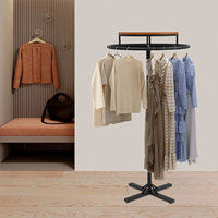 Clothing Display Rack Floor-Standing Black Round 360° Rotatable for Clothing Stores Homes Children's Clothing Stores Bra Stores