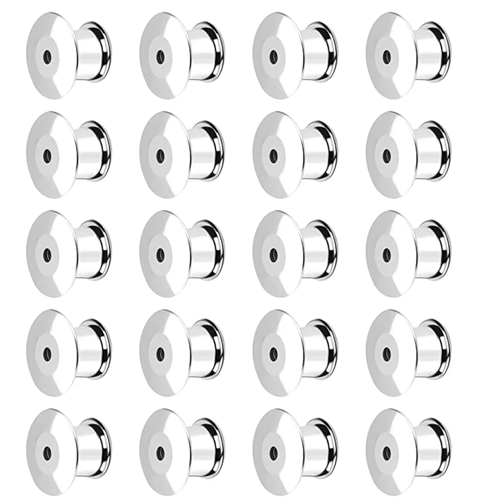 

20pcs Anti-Slip Button Small Lightweight Smooth Edges Versatile Brooch Hat Badge Craft Pin Backs Metal Clutch Replacement For