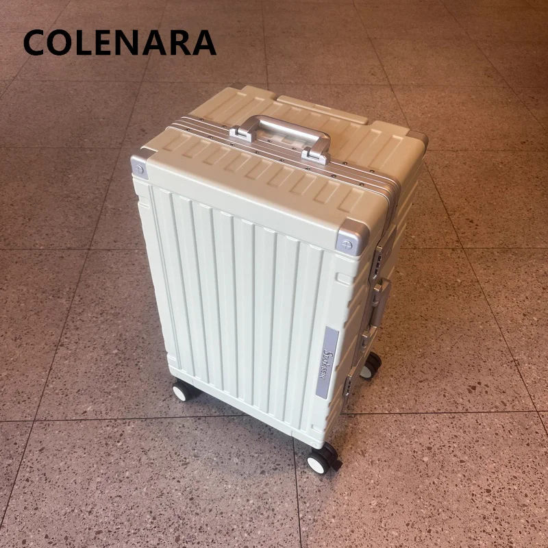 

COLENARA Aluminum Frame Suitcase High Quality Boarding Box Thickened Trolley Case 20"24"26"28"30 Inch Large Capacity Luggage