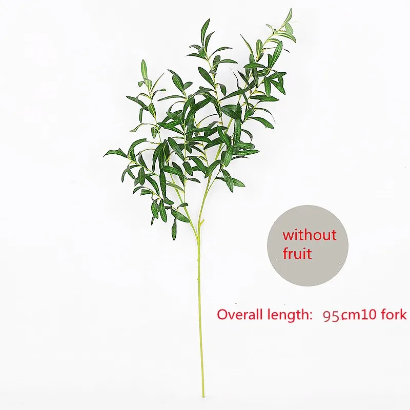 New 95-110cm Large Tree Artificial Green Leaf Olive Branch Fruit Fake Plant Wedding Living Room Cheap Home Garden Decoration