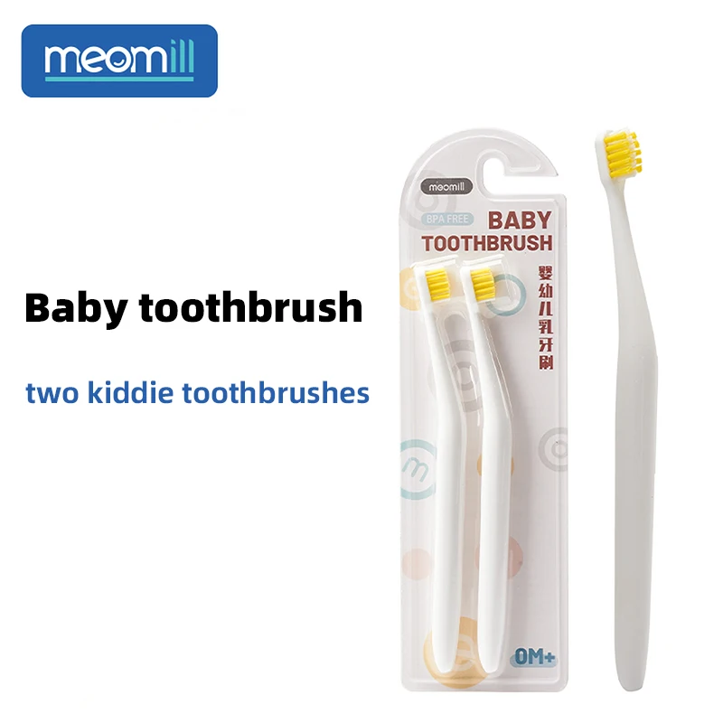 

Baby Toothbrush Soft Bristles 2-Pack Long Handle Small Head for 0-3 Years Old Children Oral Cleaning