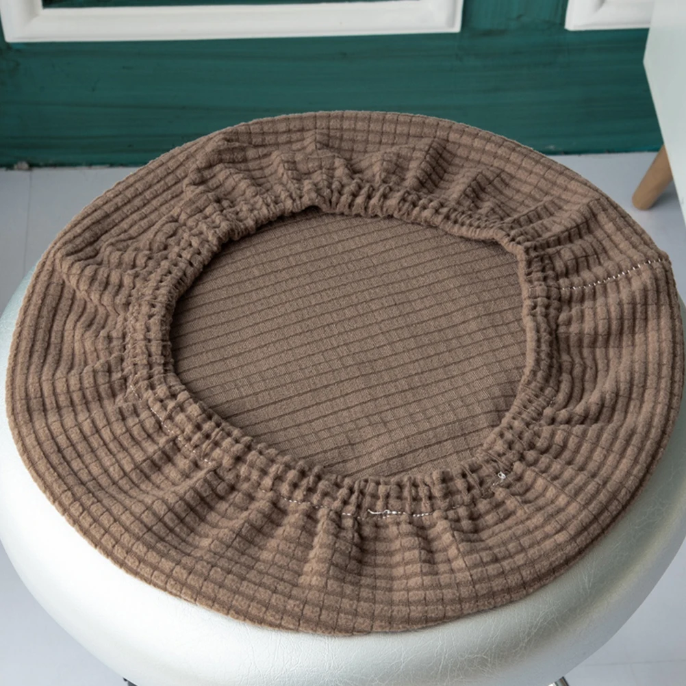 

Round Dark Gray Chair Cover Stretch Elastic Protective Case for Bar Stool Hotel Party Office 30-38Cm Diameter Chair Protector