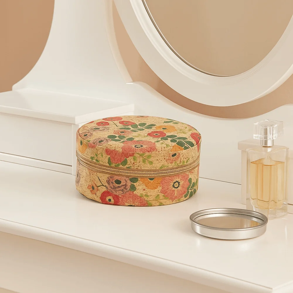 

Портативная винтажная коробка для хранения ювелирных изделий на молнии, богемное ожерелье, чехол для колец, портативный круглый органайзер для сережек для женщин