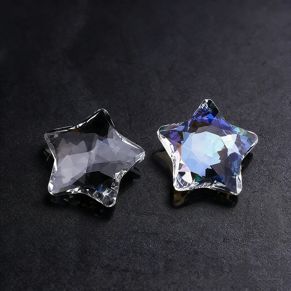 48mm Pentagram Pendant Single-hole Prism Design Glass Crystal Suitable for Courtyard Light Catcher Rainbow Maker Home DIY