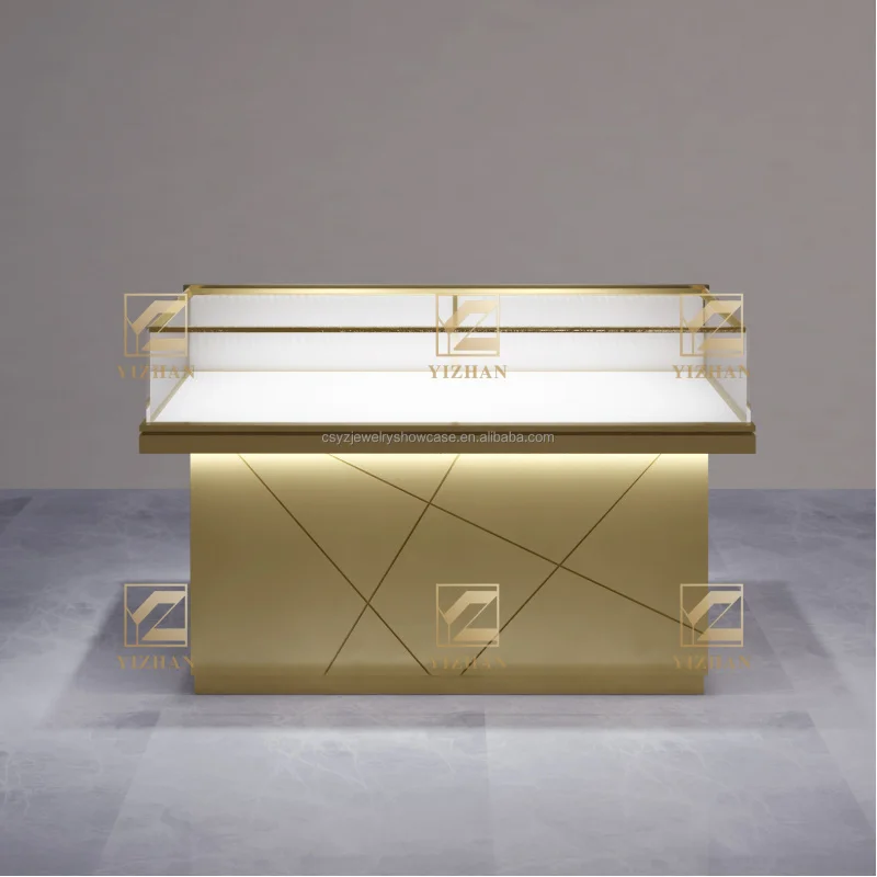 custom.Hot Selling Fancy Store Interior Decoration Design Glass Aluminium Jewelry Store Show Cases Mall Cabinet Display Retail S