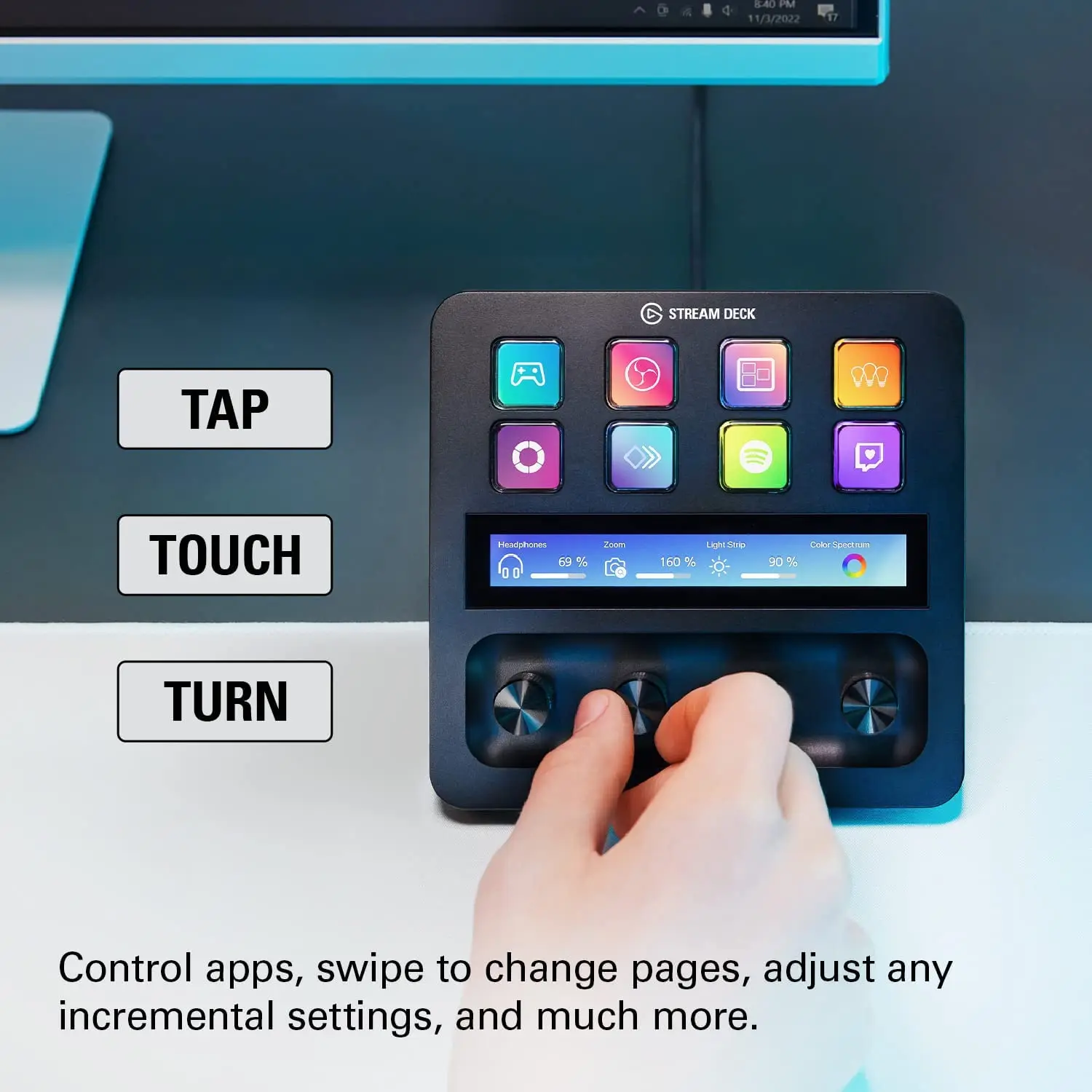 Elgato USB-C Stream Deck +, Audio Mixer, Production Console and